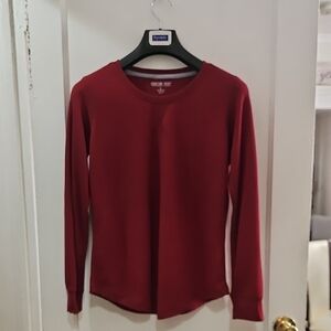 Women's Thermal  Long Sleeve Red Top